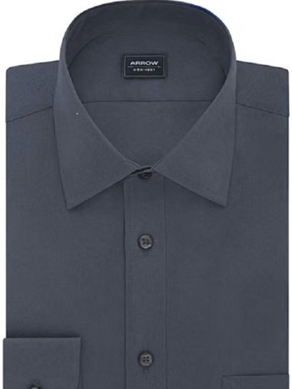 Men’s Arrow Regular-Fit Solid Textured Dress Shirt Black Charcoal